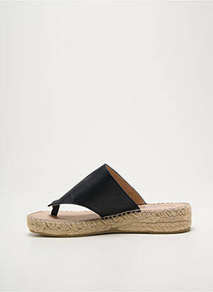 Tongs bout ouvert talon plat jusqu'à 3cm noir LA MAISON DE L'ESPADRILLE femme