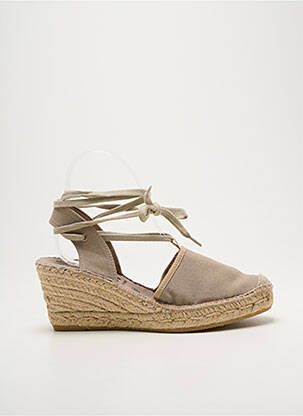 Espadrilles fermeture lacets talon de 7 à 9cm gris LA MAISON DE L'ESPADRILLE femme