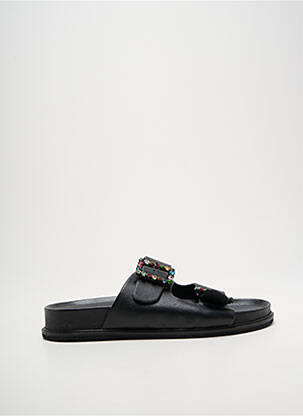 Mules/sabots tissage satiné talon plat jusqu'à 3cm noir GIOSEPPO femme