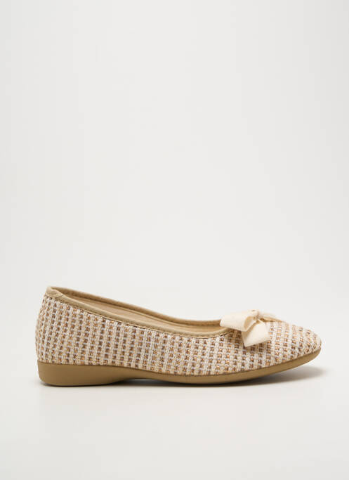 Chaussons/pantoufles bout rond talon plat jusqu'à 3cm beige KOOMAC femme