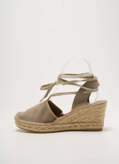 Espadrilles fermeture lacets talon de 7 à 9cm gris LA MAISON DE L'ESPADRILLE femme
