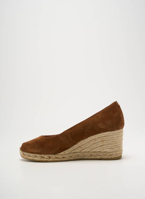 Espadrilles bout ouvert talon de 7 à 9cm marron LA MAISON DE L'ESPADRILLE femme