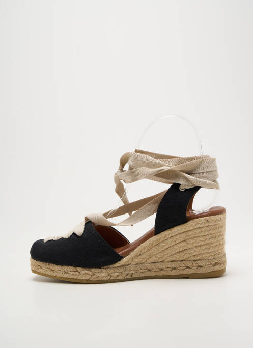Espadrilles fermeture lacets talon de 7 à 9cm noir LA MAISON DE L'ESPADRILLE femme