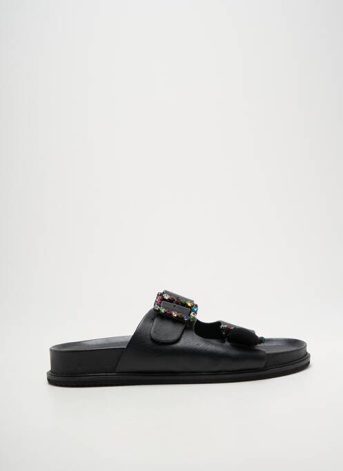 Mules/sabots tissage satiné talon plat jusqu'à 3cm noir GIOSEPPO femme