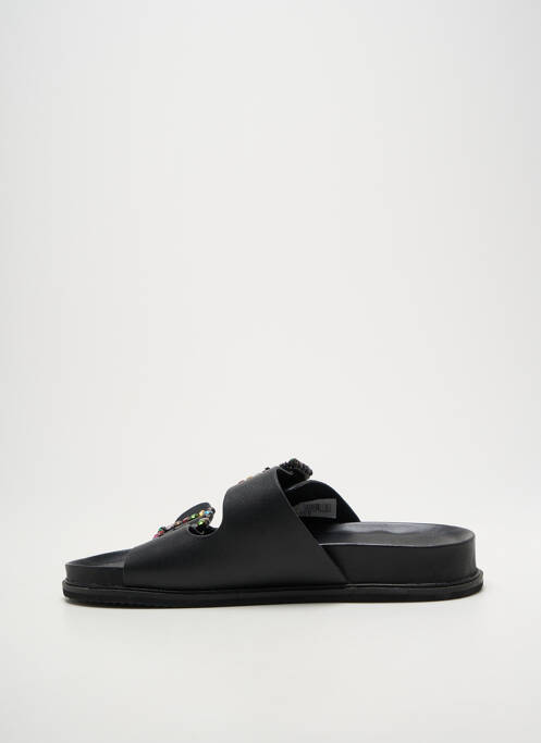 Mules/sabots tissage satiné talon plat jusqu'à 3cm noir GIOSEPPO femme