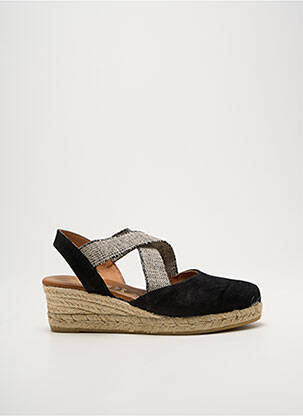 Espadrilles bout rond talon de 4 à 6cm noir LA MAISON DE L'ESPADRILLE femme