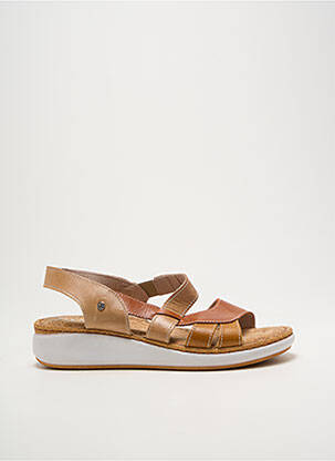 Sandales/nu pieds tissage satiné talon de 4 à 6cm marron FLY FLOT femme