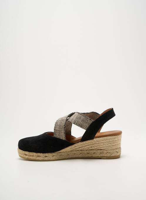 Espadrilles bout rond talon de 4 à 6cm noir LA MAISON DE L'ESPADRILLE femme