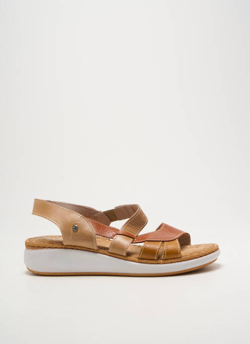 Sandales/nu pieds tissage satiné talon de 4 à 6cm marron FLY FLOT femme