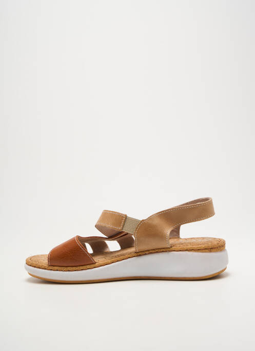 Sandales/nu pieds tissage satiné talon de 4 à 6cm marron FLY FLOT femme