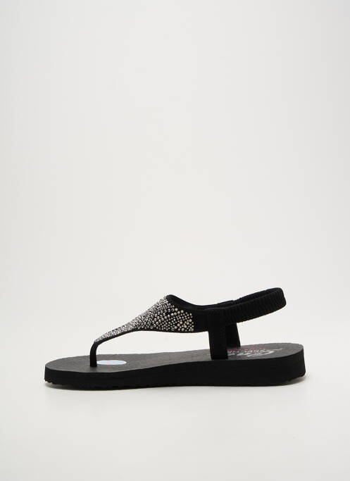 Tongs strass talon plat jusqu'à 3cm noir SKECHERS femme