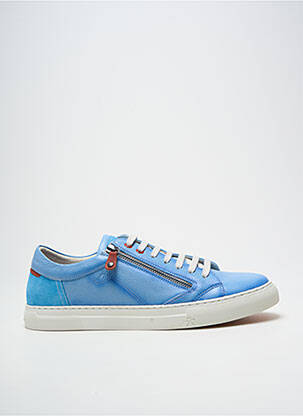 Baskets fermeture zip et lacets bout rond bleu FLUCHOS homme