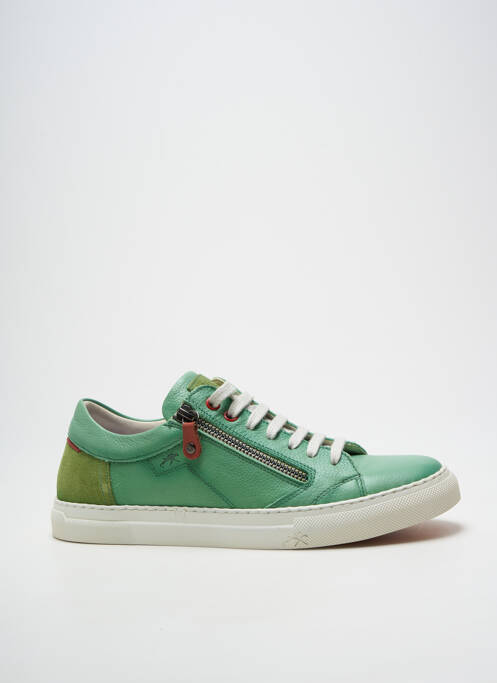 Baskets fermeture zip et lacets bout rond vert FLUCHOS homme