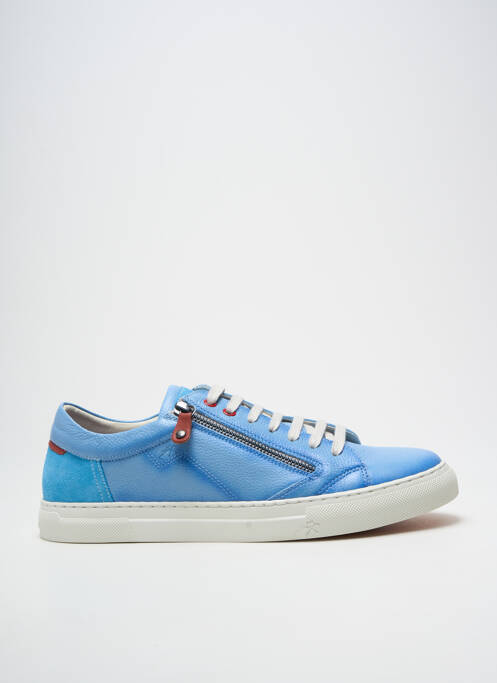 Baskets fermeture zip et lacets bout rond bleu FLUCHOS homme