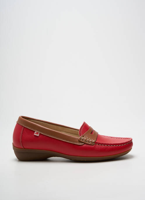 Mocassins bout rond talon plat jusqu'à 3cm rouge FLUCHOS femme