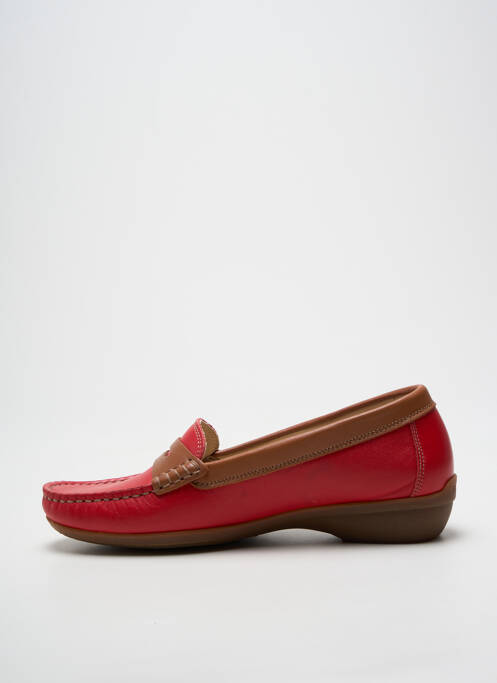 Mocassins bout rond talon plat jusqu'à 3cm rouge FLUCHOS femme