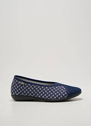 Chaussons/pantoufles bout rond talon plat jusqu'à 3cm bleu SEMELFLEX femme
