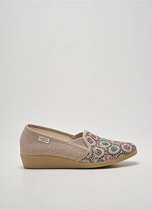 Chaussons/pantoufles bout rond talon plat jusqu'à 3cm beige LA MAISON DE L'ESPADRILLE femme