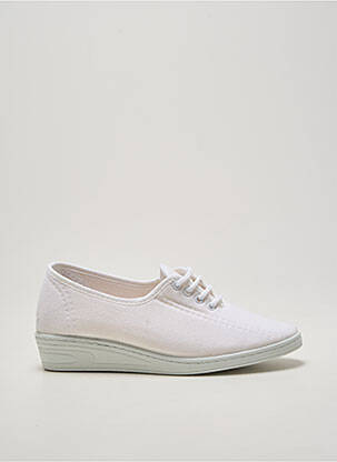 Chaussons/pantoufles fermeture lacets talon plat jusqu'à 3cm blanc AMERICAN STADIUM femme