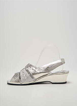 Sandales/nu pieds tissage satiné talon de 4 à 6cm argent BOISSY femme