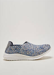 Baskets tissage satiné talon plat jusqu'à 3cm bleu ROCK SPRING femme