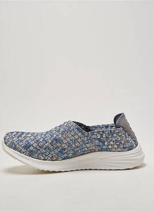 Baskets tissage satiné talon plat jusqu'à 3cm bleu ROCK SPRING femme