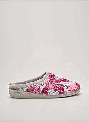 Chaussons/pantoufles impression talon plat jusqu'à 3cm rose SEMELFLEX femme