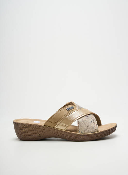 Mules/sabots bout ouvert talon de 4 à 6cm beige INBLU femme