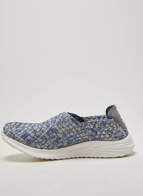 Baskets tissage satiné talon plat jusqu'à 3cm bleu ROCK SPRING femme