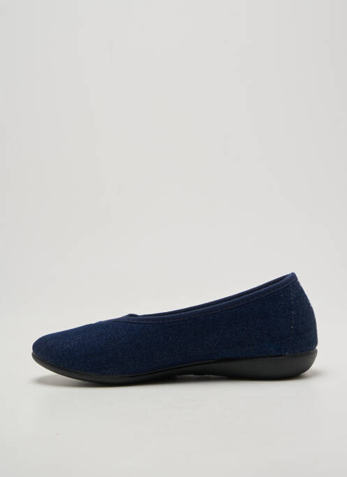 Chaussons/pantoufles bout rond talon plat jusqu'à 3cm bleu SEMELFLEX femme