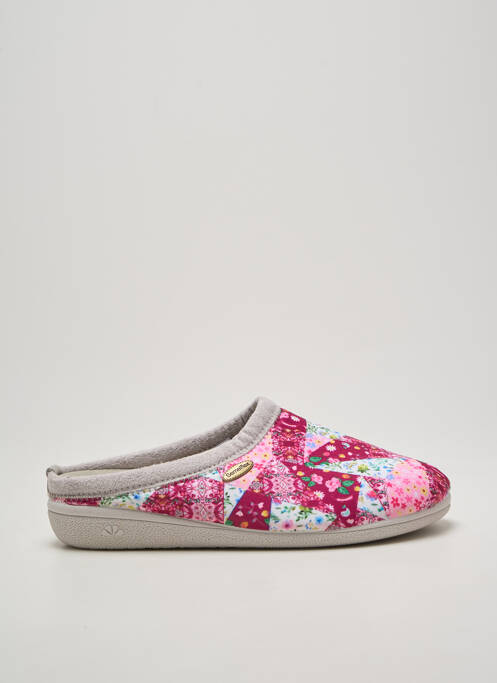 Chaussons/pantoufles impression talon plat jusqu'à 3cm rose SEMELFLEX femme