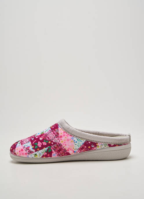 Chaussons/pantoufles impression talon plat jusqu'à 3cm rose SEMELFLEX femme