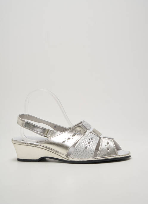 Sandales/nu pieds tissage satiné talon de 4 à 6cm argent BOISSY femme