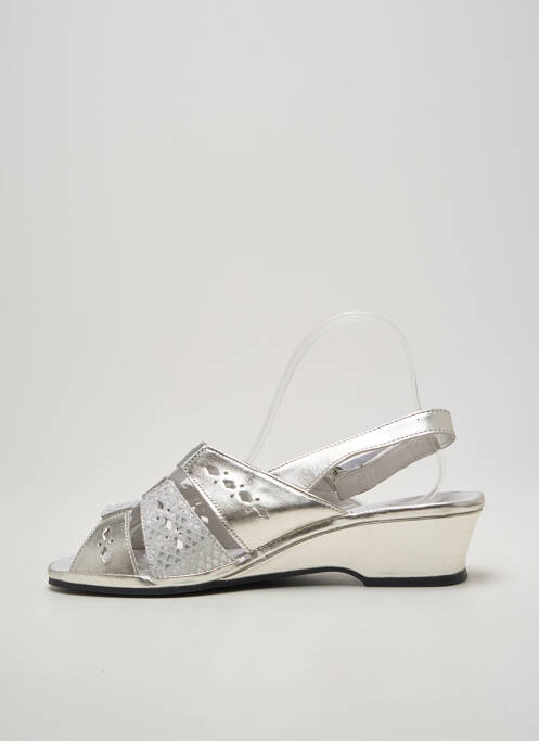 Sandales/nu pieds tissage satiné talon de 4 à 6cm argent BOISSY femme