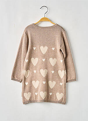 Robe pull manches longues manches longues beige NOUKIE'S fille