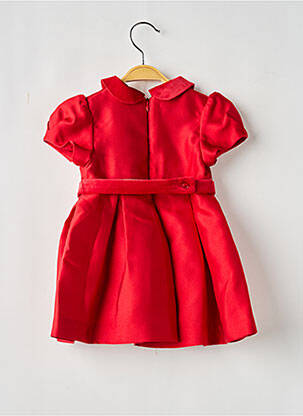 Robe mi-longue col claudine manches courtes rouge MAYORAL fille
