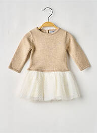 Robe mi-longue col rond manches longues or NOUKIE'S fille
