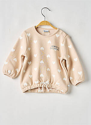 Sweat-shirt manches longues manches longues beige LOSAN fille