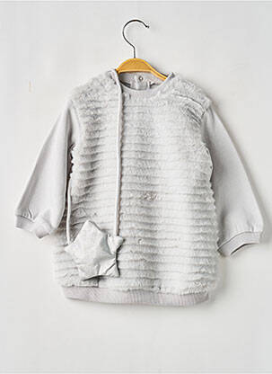 Robe mi-longue col rond manches longues gris MAYORAL fille