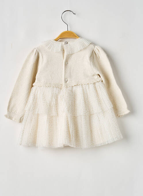 Robe mi-longue fermeture boutonnée au dos manches longues beige MAYORAL fille