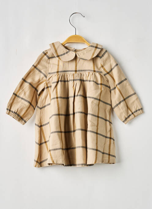 Robe mi-longue fermeture boutonnée au dos manches longues beige NOUKIE'S fille