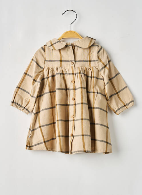 Robe mi-longue fermeture boutonnée au dos manches longues beige NOUKIE'S fille