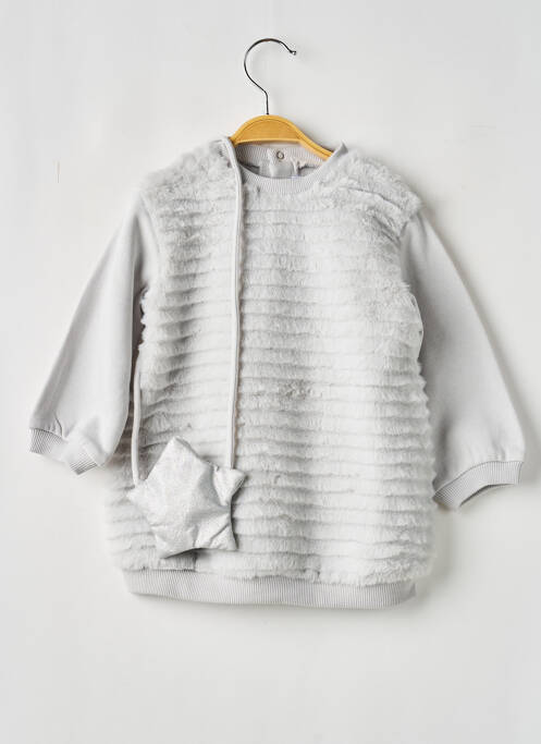 Robe mi-longue col rond manches longues gris MAYORAL fille