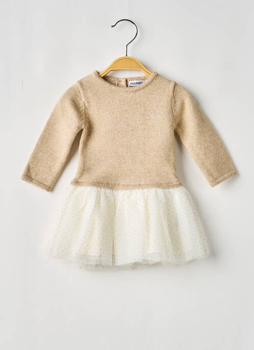 Robe mi-longue col rond manches longues or NOUKIE'S fille