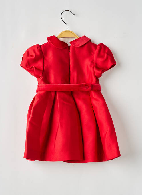 Robe mi-longue fermeture zippée au dos manches courtes rouge MAYORAL fille