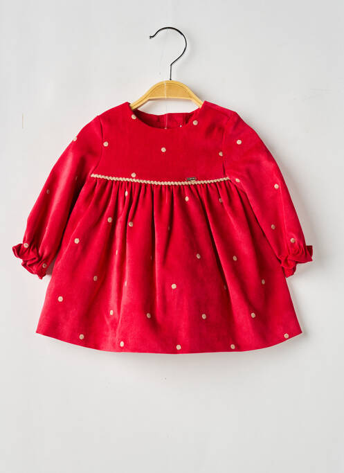 Robe mi-longue col rond manches longues rouge MAYORAL fille