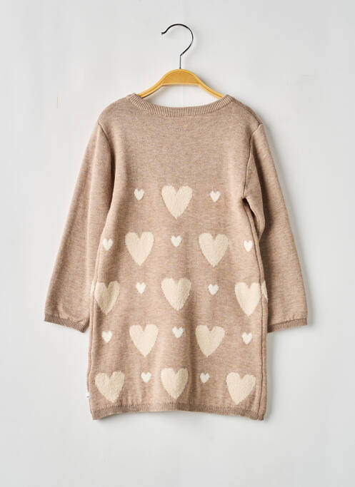 Robe pull imprimé fantaisie manches longues beige NOUKIE'S fille