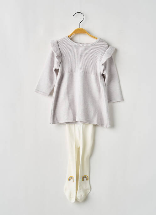 Robe pull coupe évasée manches longues gris LOSAN fille