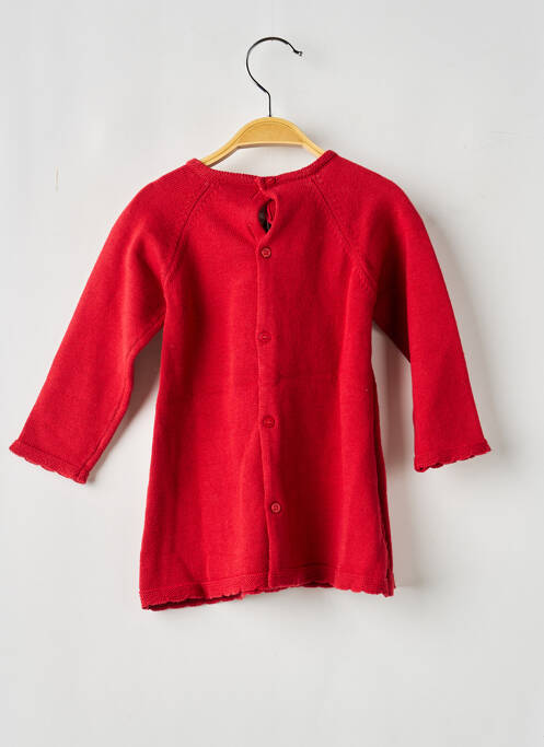 Robe pull broderie manches longues rouge MAYORAL fille