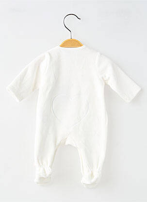 Pyjama fermeture pressionnée blanc NOUKIE'S fille